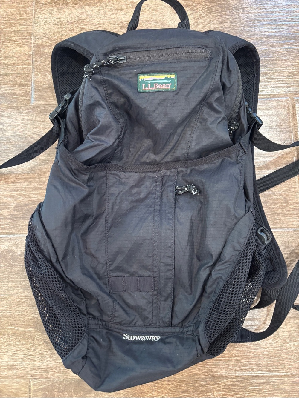 L.L. Bean Black Stowaway Lightweight Daypack Backpack